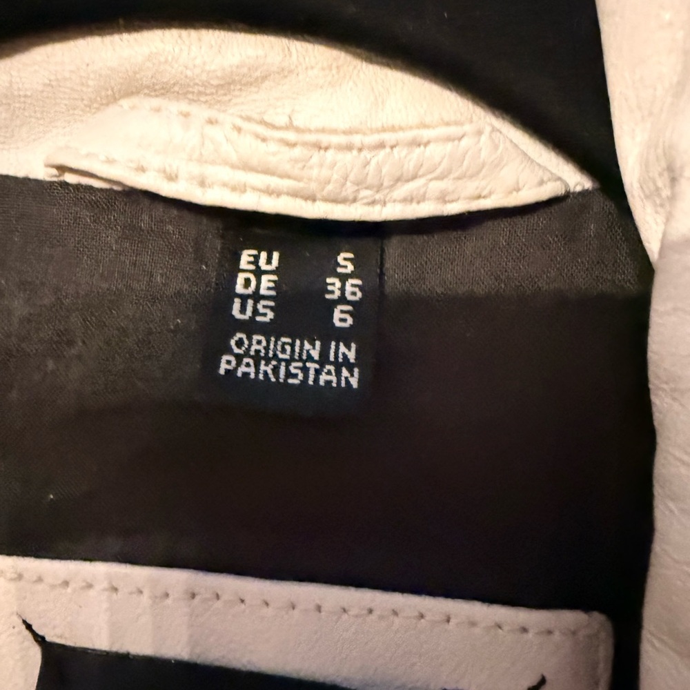 White Leather Jacket with Studs - image 3